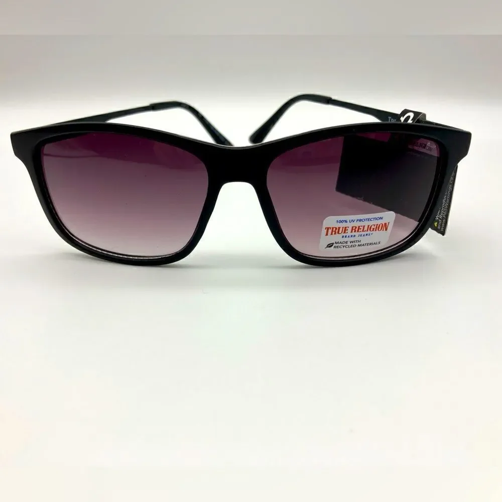 NWT True Religion TRM 1756 Unisex Black Sunglasses